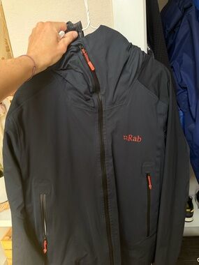 Rab Men's Black Softshell Jacket with Orange Accents